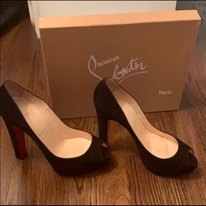 Christian Louboutin platform peep toe heels